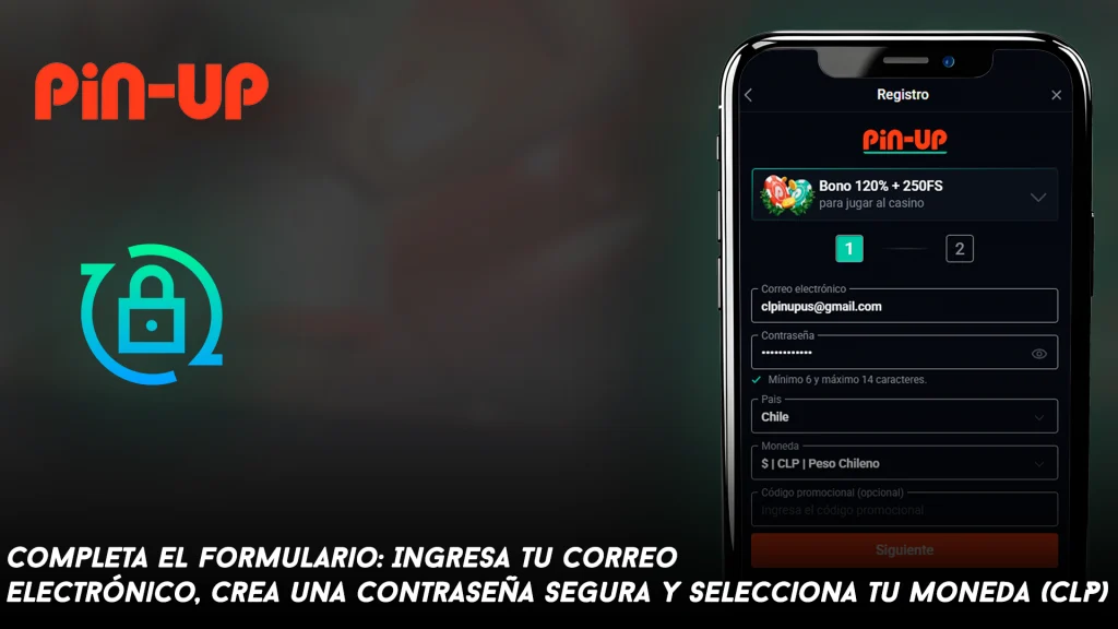 Completa el formulario: Ingresa tu correo electrónico, crea una contraseña segura y selecciona tu moneda (CLP)