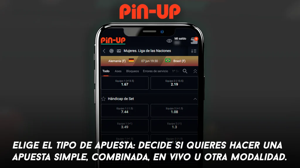 Elige el tipo de apuesta: Decide si quieres hacer una apuesta simple, combinada, en vivo u otra modalidad.